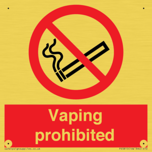 Vaping prohibited